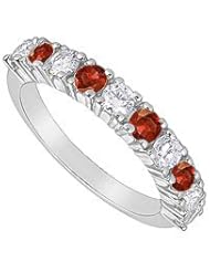 Ruby and Diamond Ring 14K White Gold - 1.00 CT TGW