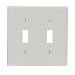 Leviton 87009 2-Gang Toggle Device Switch Wallplate, Standard Size, Thermoset, Device Mount, Gray