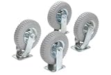 8 X 2.80 Full Pneumatic Caster Kit 2 Swivel, 2 Rigid
