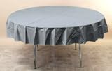 84 Plastic Round Tablecloth Silver 12 pieces