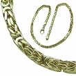 14K Yellow Gold Byzantine Fancy Men's Gold Chain
