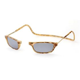 CliC Adjustable Front Connect Ready Sunglass Reader, Light Tortoise