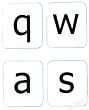 ENGLISH US LARGE LETTERING (LOWER CASE) KEYBOARD STICKERS WHITE NON TRANSPARENT