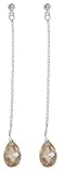 Sterling Silver Earrings W/ Champagne CZ Briolette Drop