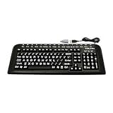 Keys-U-See Lg Print Kybd, Black KB w/White, USB Image