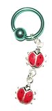 Titanium captive ring with Lady Bugs belly button ring