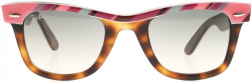 Ray-Ban 2143 102651 Top Text Striped Pink Violet on Havana 2143 Wayfarer II Wayfarer Sunglasses Lens Category 2 Size 47mm