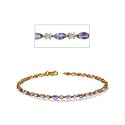 Yellow Gold Marquise Bracelet w Tanzanite & Diamonds