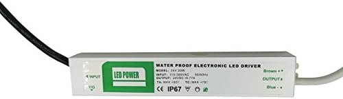 LEDMY DC 24V 20W Waterproof Power Adapter Constant Voltage Power Supply Transformer for LED Strip Light,Panel Light, Outdoor Using (20W)