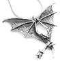 Gothic Eagle Claw Talon with a Purple Crystal Sterling Silver Pendant