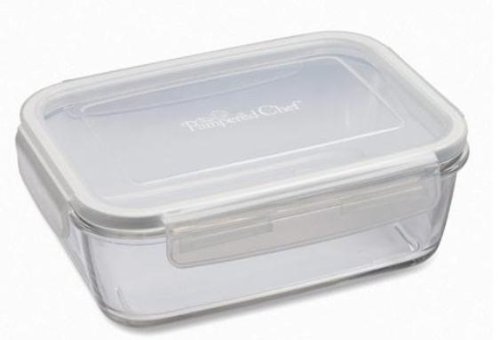 Pampered Chef 5 1/4-cup Rectangle Leakproof Glass Container with Lid