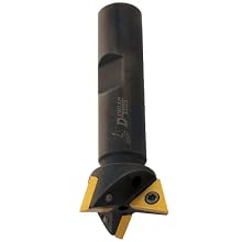 Dorian Tool D45X 45 Degree Angle DoveDex Indexable Dovetail Cutter, 2-3/8" Overall Length, 3/4" Cutter Diameter, 3/8" Shank Diameter, 15/64" Face Width