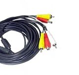 Electronics : 15M 15 Meters RCA Video/Audio CCTV Extension Cable for Home & Office Security camera