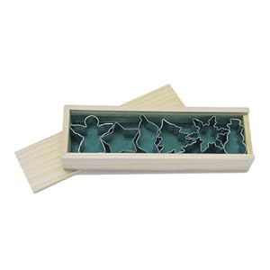 Click here to buy R and M Mini Christmas Cookie Cutters with Wooden Gift Box.