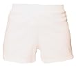 White solid color exercise sport shorts for women and girls. Covered elastic waist & vents.