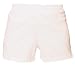White solid color exercise sport shorts for women and girls. Covered elastic waist & vents.