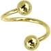 Solid 14kt Yellow Gold Spiral Twister Belly Ring
