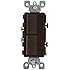 Leviton 5634 15 Amp, 120/277 Volt, Decora Brand Style Single-Pole, Single-Pole AC Combination Switch, Commercial Grade, Grounding, Brown