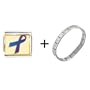 Purple And Blue Ribbon Awareness Italian Charm
