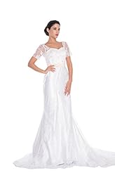 Bubble Dress Short Sleeves Lace-Up Applique Wedding Dress  with a Chapel Train 