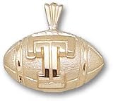 Temple Owls Solid 10K Gold ''T'' Football Pendant