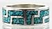 Wide Southwestern Style Whirlwind Design Band Ring in Sterling Silver and Chip Inlay Turquoise for Men or Women, Sizes 8, 9, 10, 11, 12, 13, 14, and 15, #10827