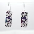 Cute Heart and Swirl Dangle Earrings in Sterling Silver and Patina, #9192