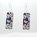 Cute Heart and Swirl Dangle Earrings in Sterling Silver and Patina, #9192