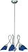 Twist Contemporary Frost Blue Glass Chandelier