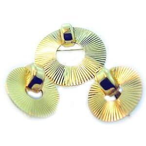Estate 14k Gold Brooch and Earrings from Lindsay and Co. by