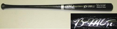 Brian McCann Autographed/Hand Signed Rawlings Black Bat Braves