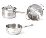 4pc Cuisinox Gourmet Cookware Set. Saucepan, Steamer & Boiler