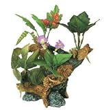 RESIN ORNAMENT - MAPLE WOOD WITH PLANTS LARGE