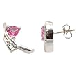 14K White Gold Pink Sapphire and Diamond Earrings