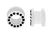 White Acrylic Plug with Black CZ - 2g-Sold as a Pair