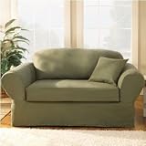 Sure Fit Twill Supreme Loden (Green) 2 Piece Sofa Slipcover