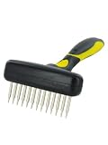 Kakadu Pet Flexi Undercoat Rake Grooming Tool, Rotating Teeth Dog Rake, Small with Short Pins