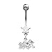 316L Surgical Steel - Clear 'Aquarius' Zodiac Sign - Belly Rings - 14g 7/16