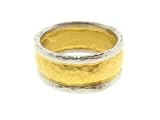 Wide Platinum and Gold Band by Gurhan