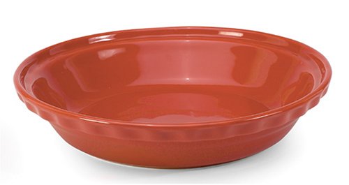 Chantal Ceramic Deep Dish Pie 9-1/2 Inch, Glossy Cinnabar