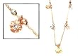 Ladies 14k Tricolor Gold Necklace With Good Luck Charms