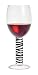Red Wine Glass, Navaja, Zebra Stripe Stem w/ Matching Napkin. Designer Embossed Stem Red Wine Goblet