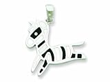 Sterling Silver Resin Zebra Pendant - Chain Included