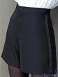 Womens Tuxedo Shorts - 100% Polyester Black with Side Satin Stripes