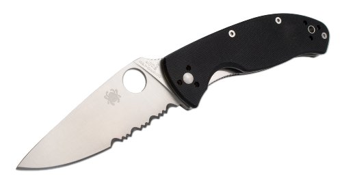 Spyderco Tenacious G-10 Handle Folding Combo Edge Knife C122GPS