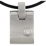 Mens Briseis Pendant w/ 1 Round Diamond on Rubber Cord