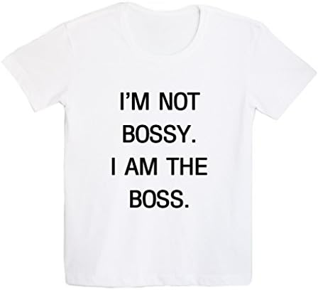 TTG Design Women's Poly Cotton Crew Neck Tshirt I Am Not Bossy. I Am The Boss White Small