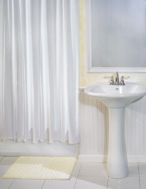 York Fabric Shower Curtain (White)