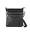 Roma Leathers Multi Pocket Body Purse - Deep Main Compartment, Adjustable Shoulder Strap - Black