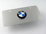 BMW Satin Stainless Steel Marque License Plate with Roundel